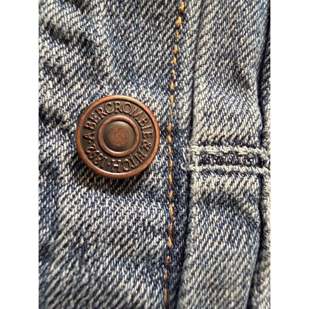 Abercrombie & Fitch Women's XS Classic Denim Trucker Jacket Medium Wash Y2K - Picture 6 of 8